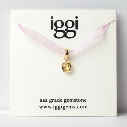 Citrine Square Cut 14K Gold-Filled Duet Charm