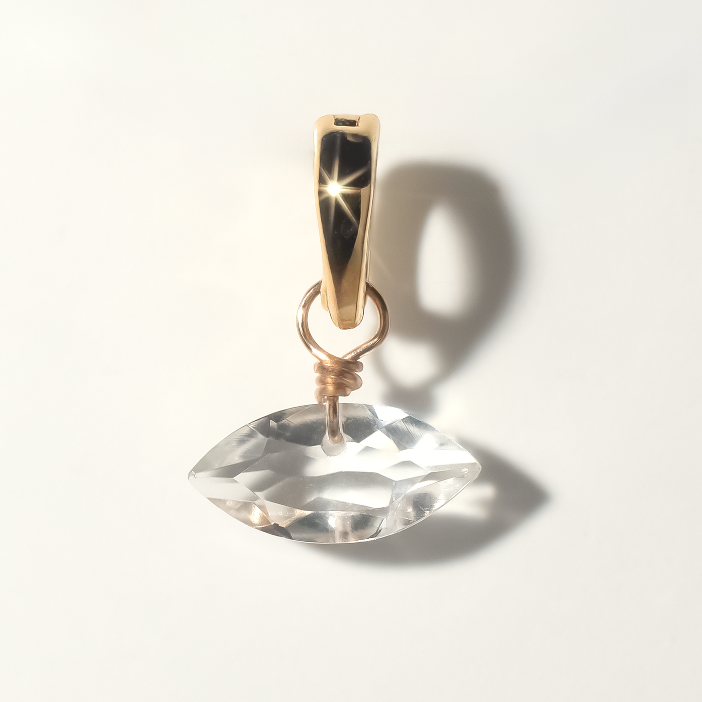 Rock Crystal Marquise Cut 14K Gold-Filled Duet Charm
