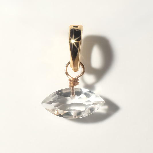 Rock Crystal Marquise Cut 14K Gold-Filled Duet Charm