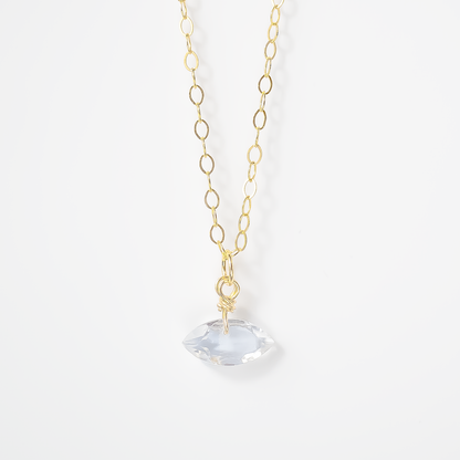 Luna Rock Crystal Marquise Pendant Necklace