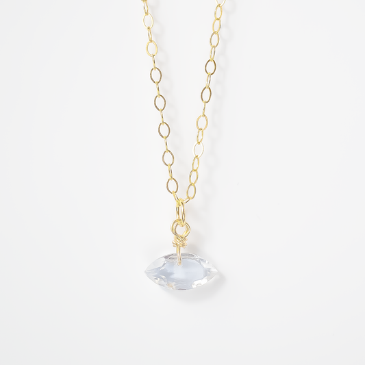 Luna Rock Crystal Marquise Pendant Necklace