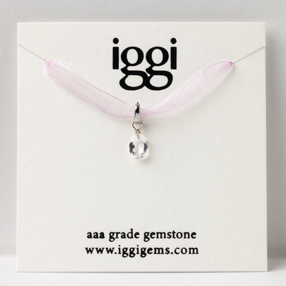 Rock Crystal Oval Cut Sterling Silver-filled Duet Charm
