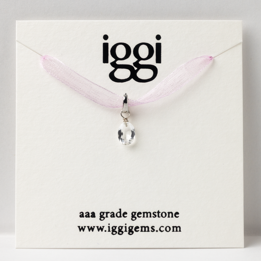 Rock Crystal Oval Cut Sterling Silver-filled Duet Charm