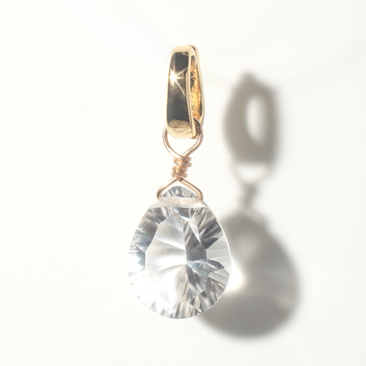 Rock Crystal Pear Cut 14K Gold-Filled Duet Charm