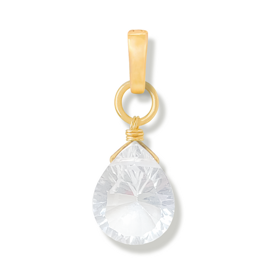 Rock Crystal Pear Cut Duet Charm