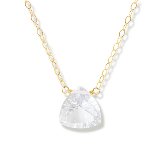 Aura Rock Crystal Trillion Pendant Necklace
