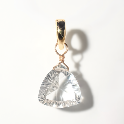 Rock Crystal Trillion Cut 14K Gold-Filled Duet Charm