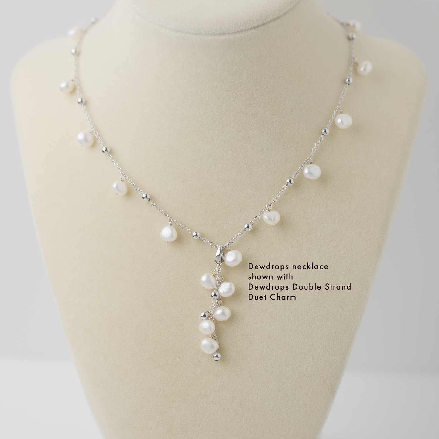 Dewdrops Baroque Pearl Silver Necklace
