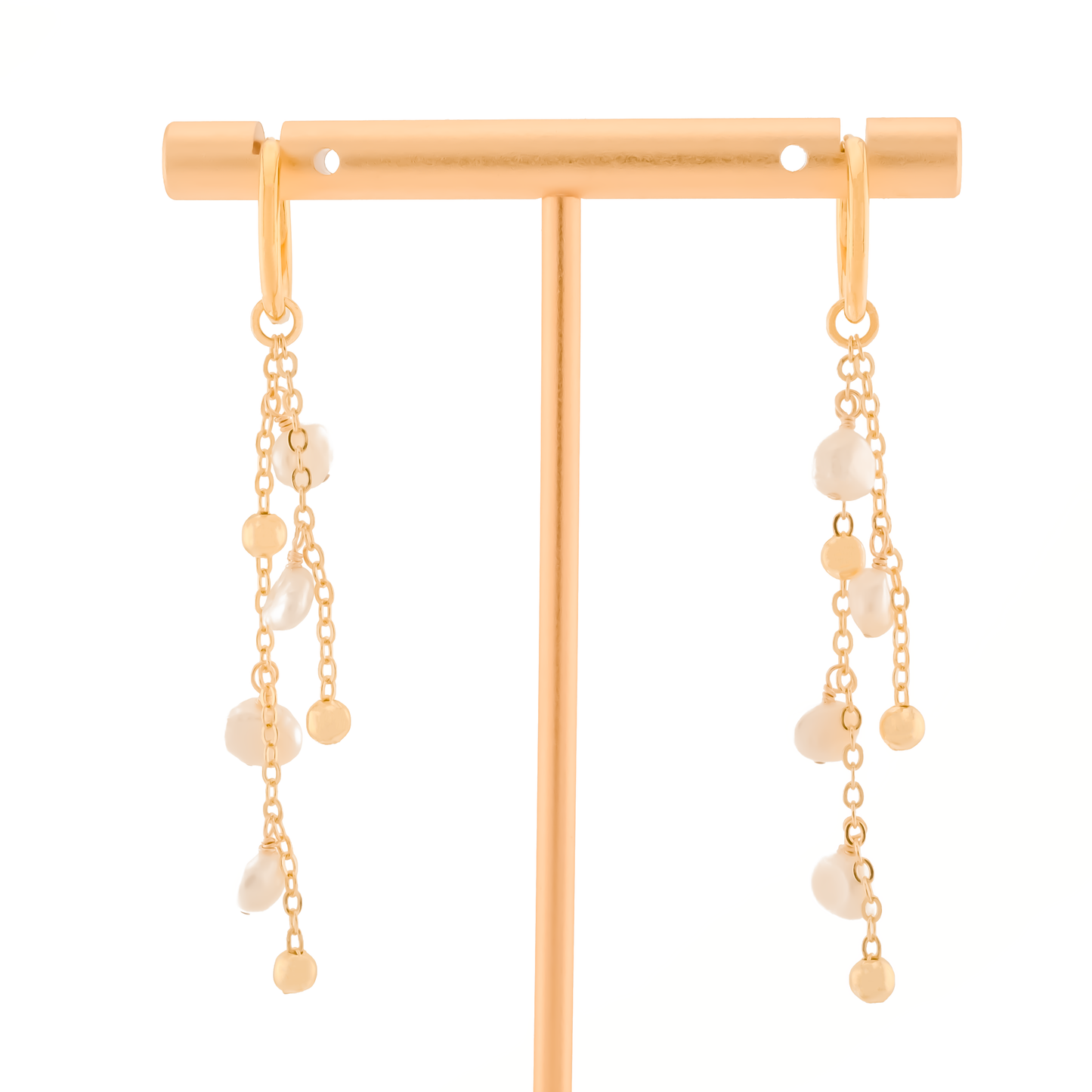 Dewdrops Double Strand 14K Gold-Filled Hoop Earrings