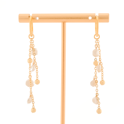 Dewdrops Double Strand 14K Gold-Filled Hoop Earrings