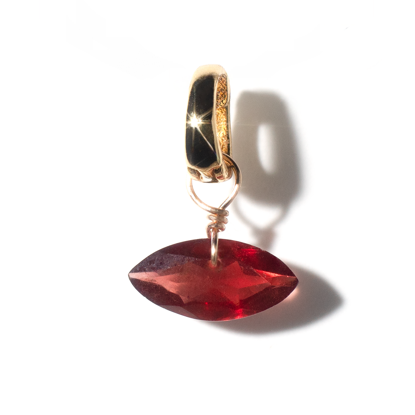 Garnet Marquise Cut 14K Gold-Filled Duet Charm