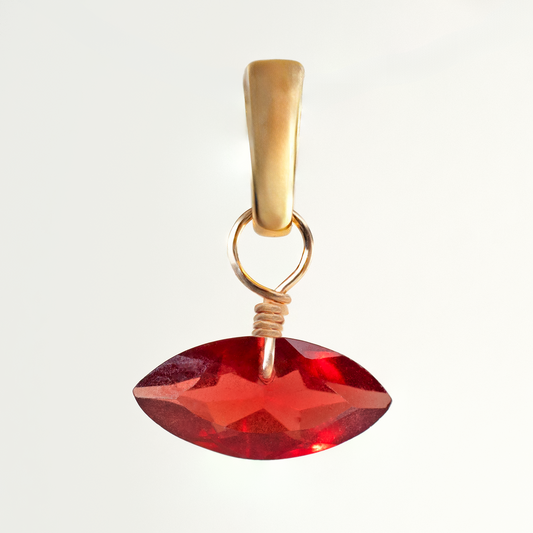 Garnet Marquise Cut 14K Gold-Filled Duet Charm