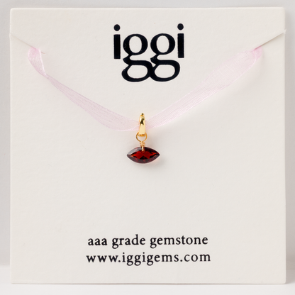 Garnet Marquise Cut 14K Gold-Filled Duet Charm