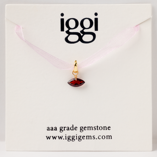 Garnet Marquise Cut 14K Gold-Filled Duet Charm