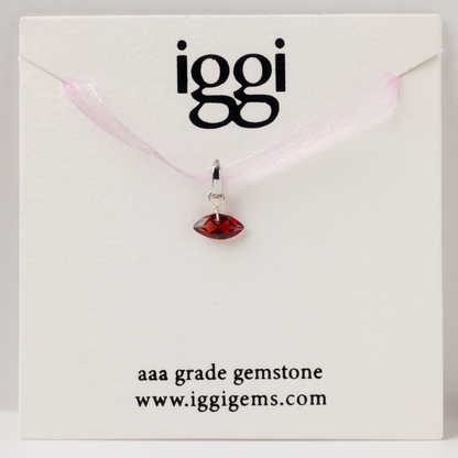 Garnet Marquise Cut Sterling Silver-Filled Duet Charm