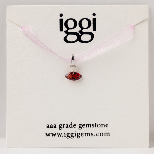 Garnet Marquise Cut Sterling Silver-Filled Duet Charm