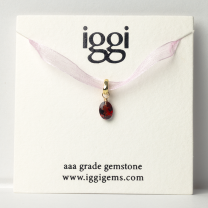 Garnet Oval Cut 14K Gold-Filled Duet Charm