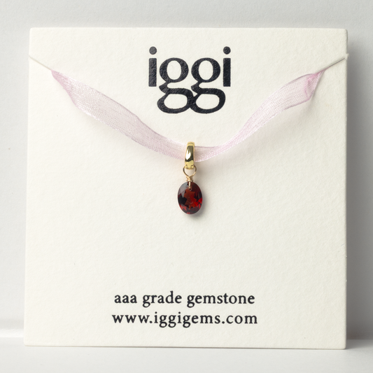 Garnet Oval Cut 14K Gold-Filled Duet Charm