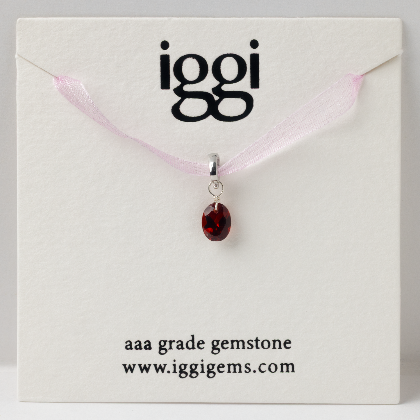 Garnet Oval Cut Sterling Silver-Filled Duet Charm