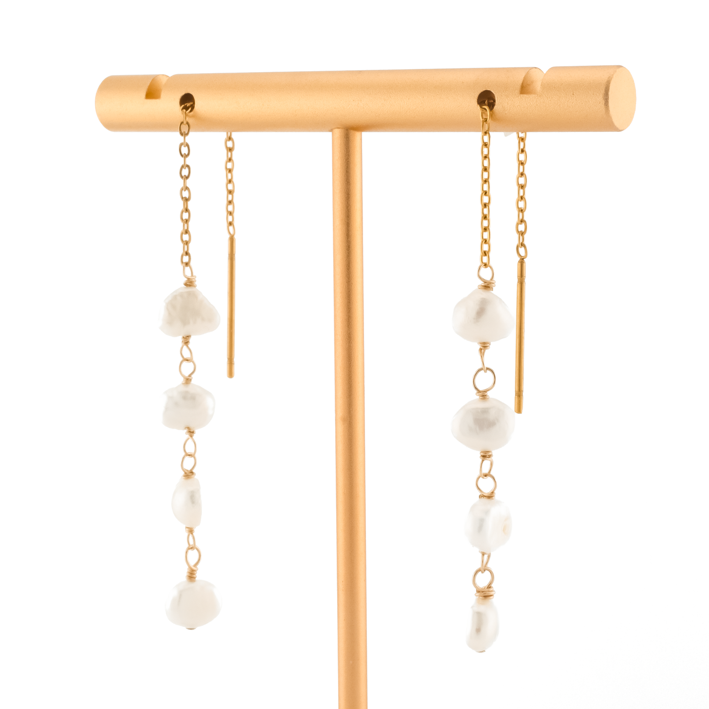 Dewdrops Gold Threader Earrings