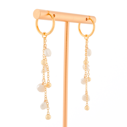 Dewdrops Double Strand 14K Gold-Filled Hoop Earrings