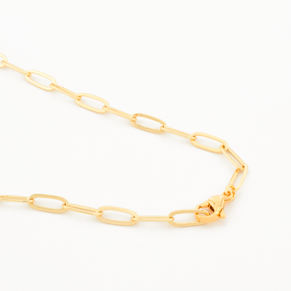 Baroque Pearl 5 Station 14K Gold-Filled Paperclip Necklace