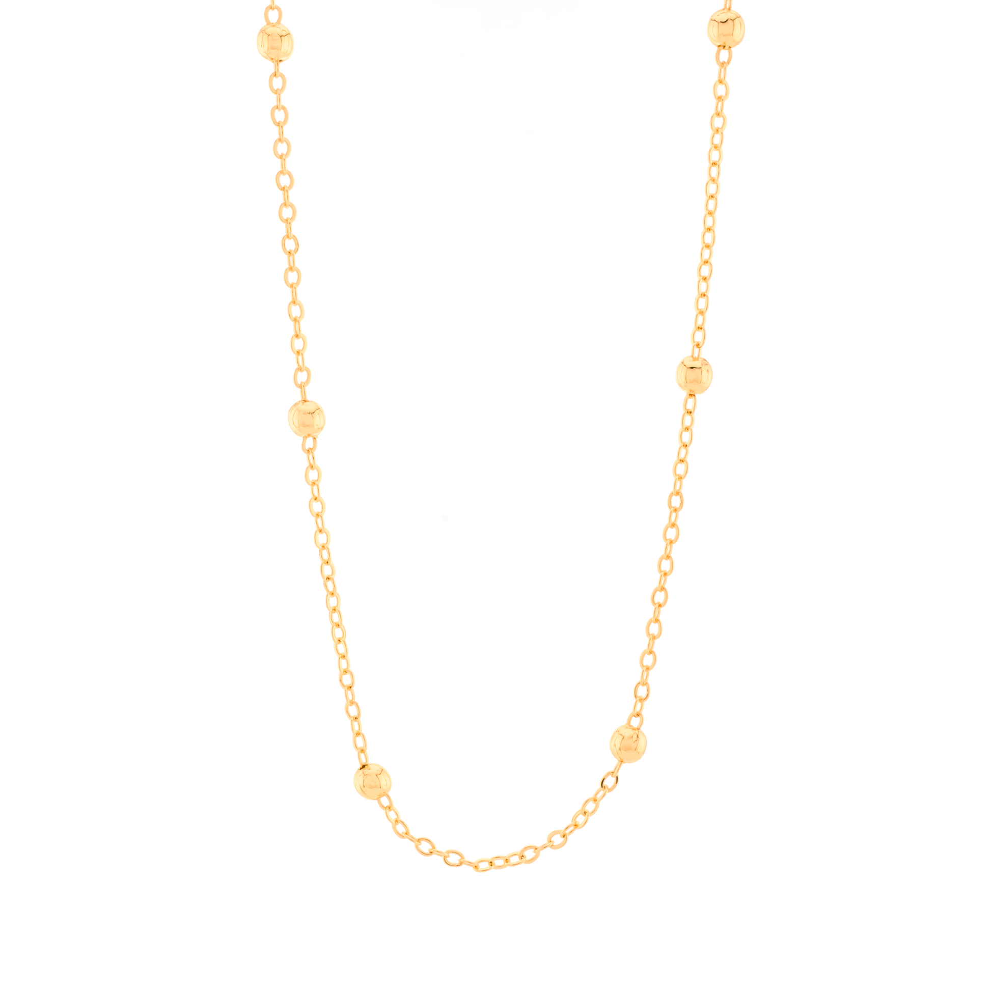 14k Gold-filled satellite necklace on a white background