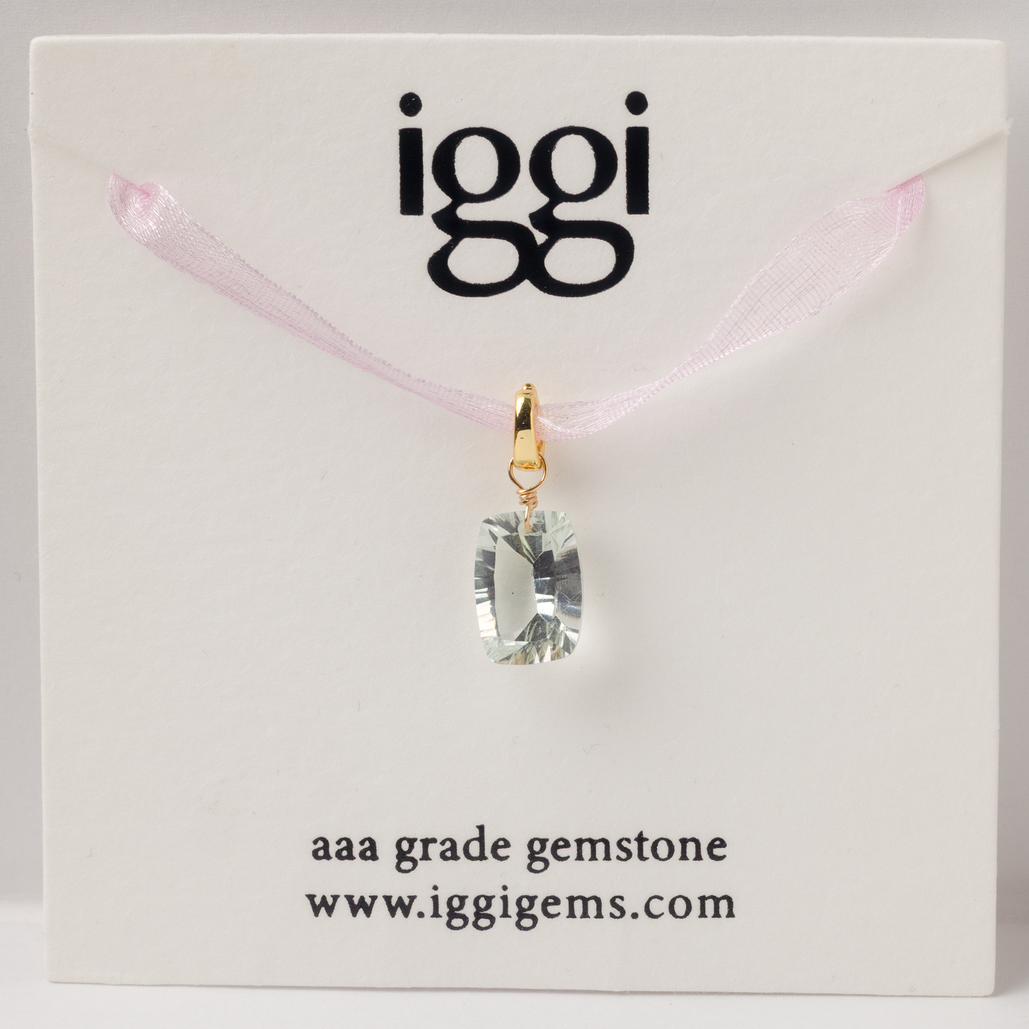 Green Amethyst Rectangle North South Cut 14K Gold-Filled Duet Charm