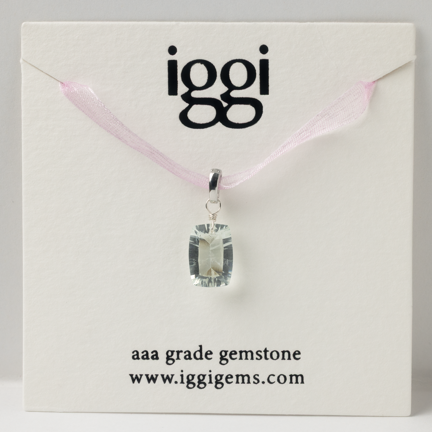Green Amethyst Rectangle North South Cut Sterling Silver-Filled Duet Charm