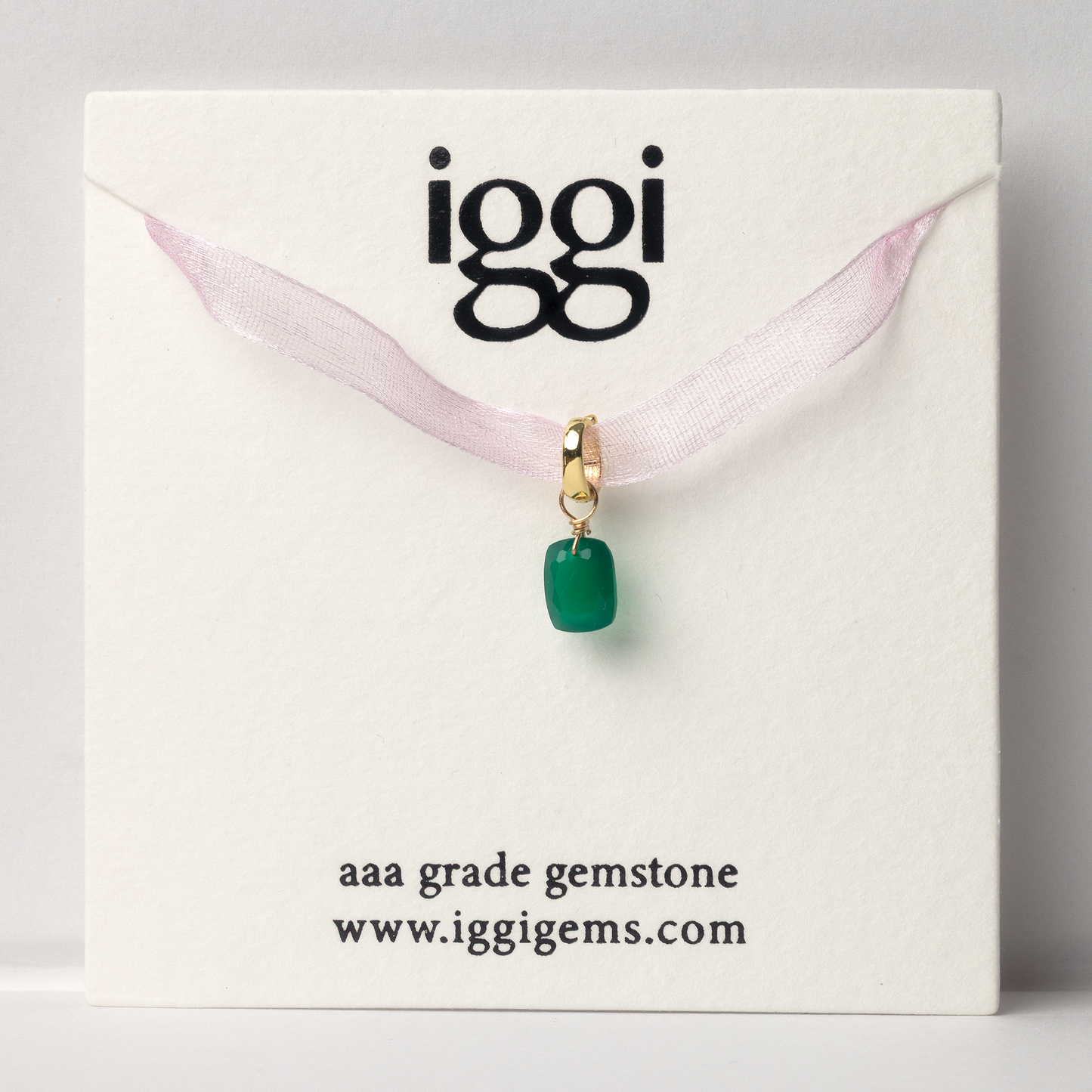 Green Onyx Emerald Cut 14K Gold-Filled Duet Charm