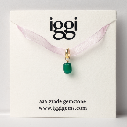 Green Onyx Emerald Cut 14K Gold-Filled Duet Charm