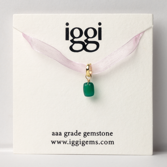 Green Onyx Emerald Cut 14K Gold-Filled Duet Charm