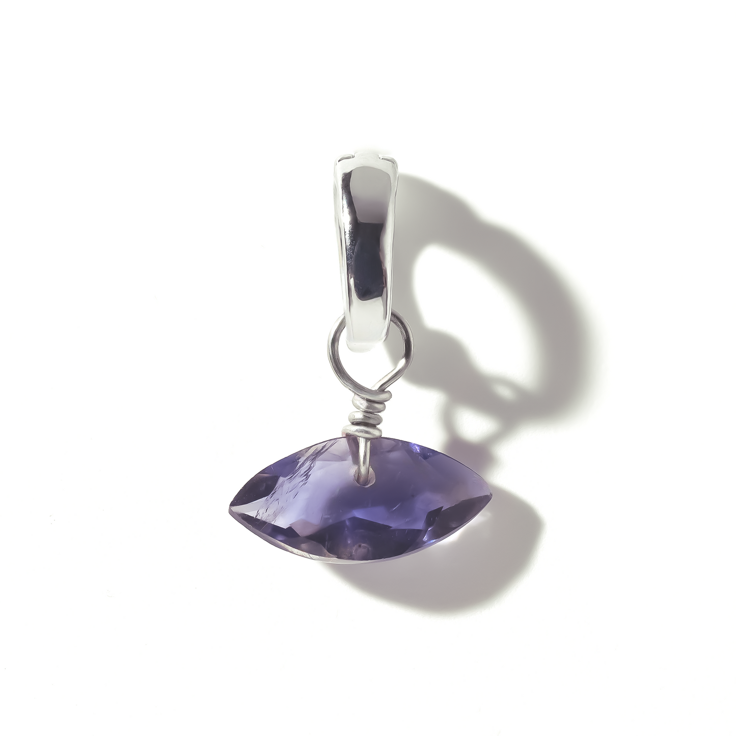 Iolite Marquise Cut Sterling Silver-Filled Duet Charm