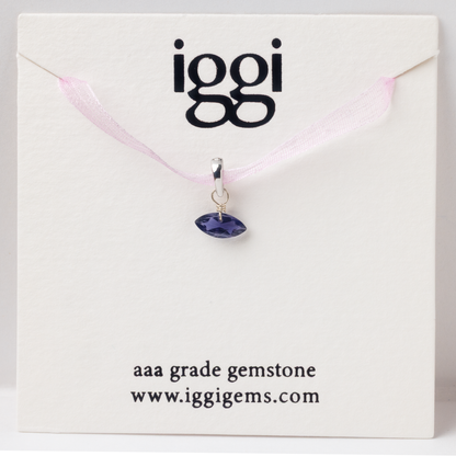 Iolite Marquise Cut Sterling Silver-Filled Duet Charm