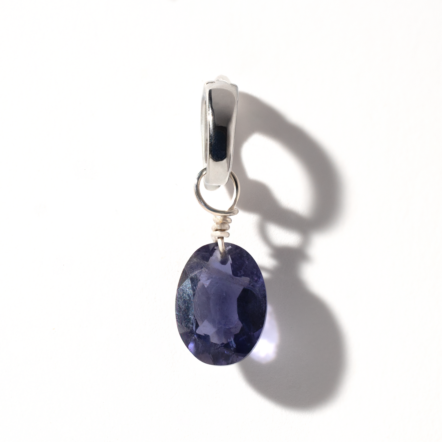 Iolite Oval Cut Sterling Silver-Filled Duet Charm