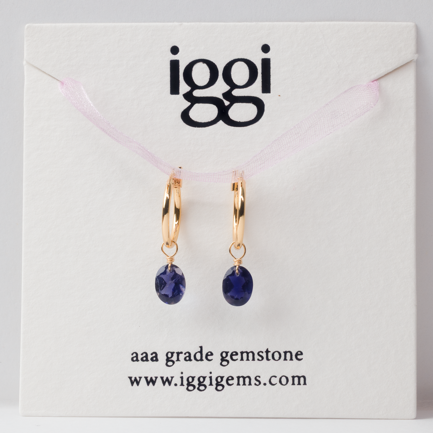 Iolite Oval Cut 14K Gold-Filled Hoop Earrings