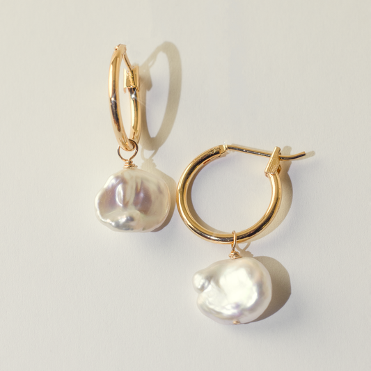 Keishi Pearl 14K Gold-Filled Hoop Earrings