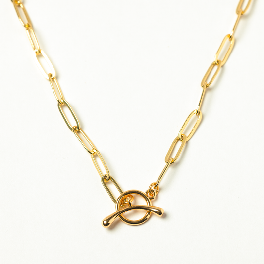 14K Gold-Filled Toggle Clasp Paperclip Necklace