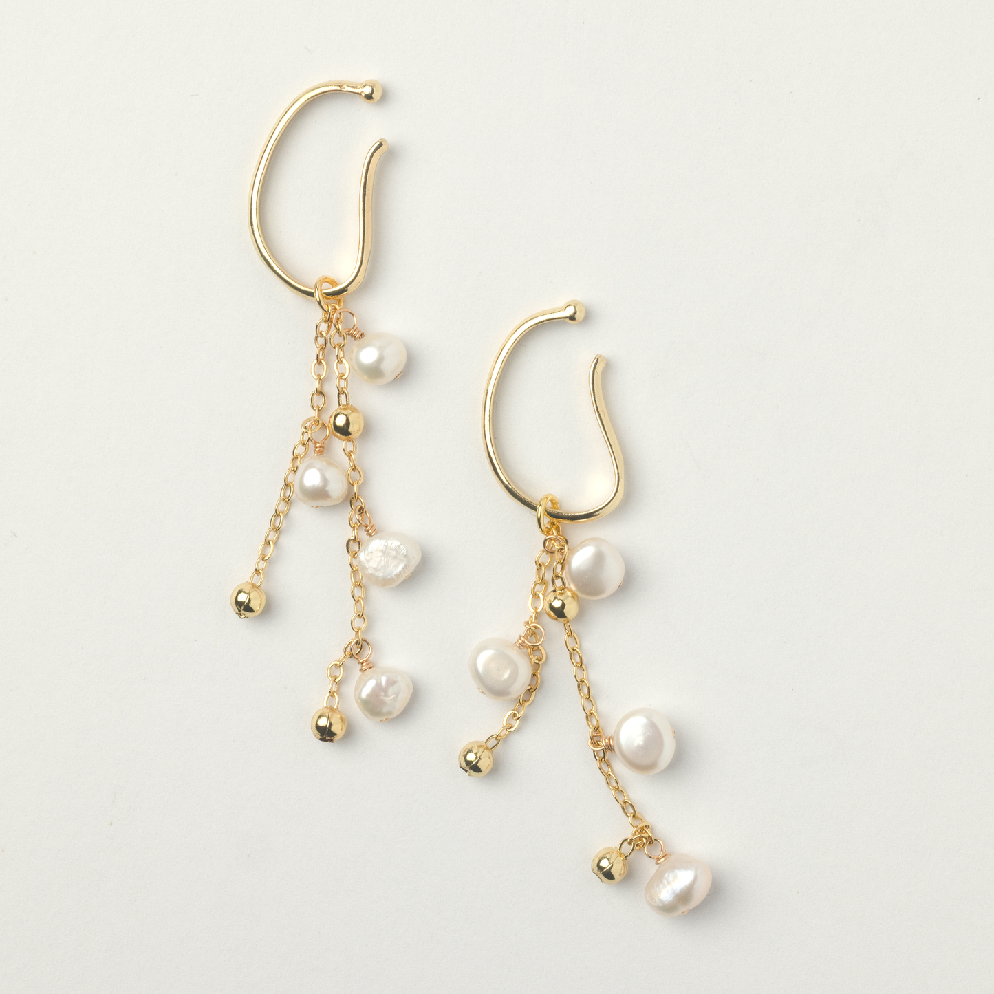 Dewdrops Double Strand 14K Gold Ear Cuffs