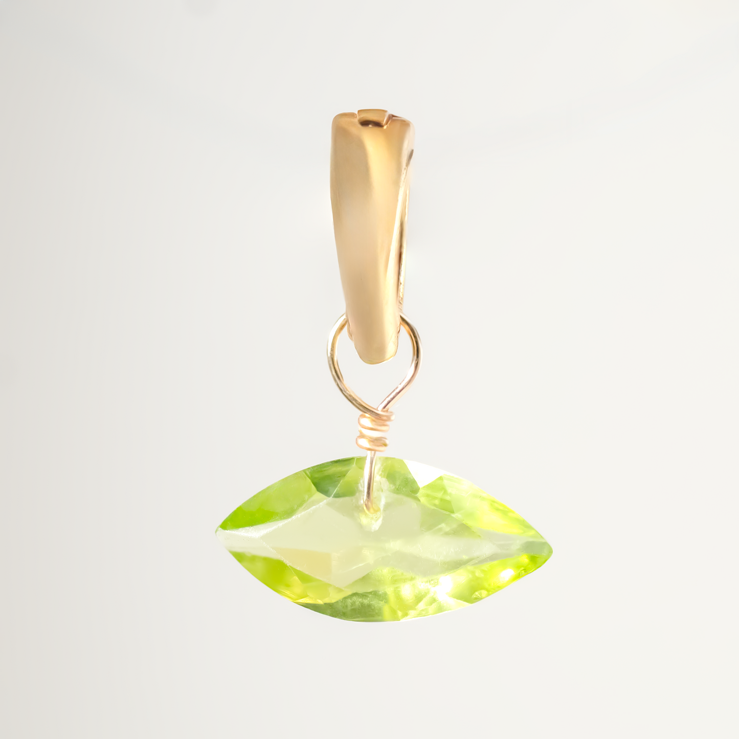 Peridot Marquise Cut 14K Gold-Filled Duet Charm