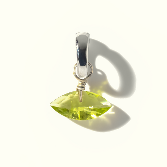 Peridot Marquise Cut Sterling Silver-Filled Duet Charm