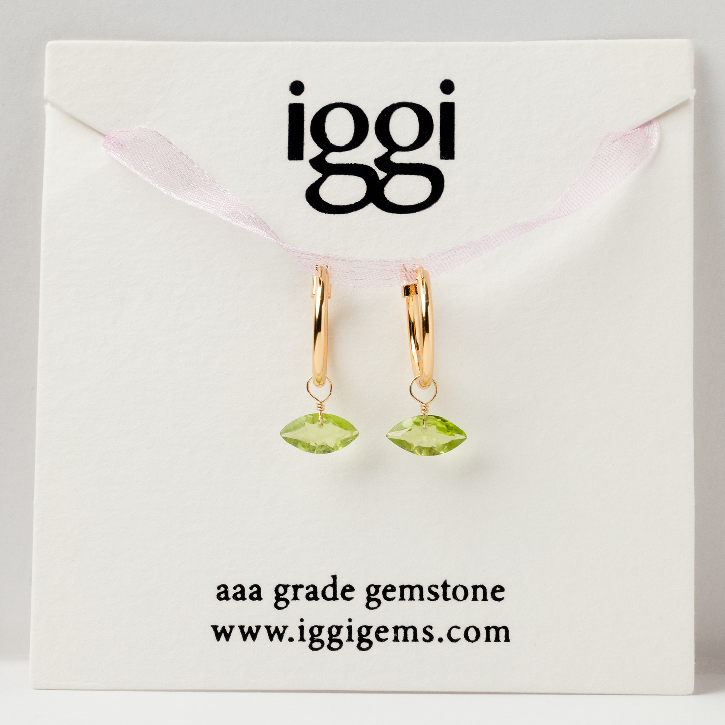 Peridot Marquise Cut 14K Gold-Filled Hoop Earrings