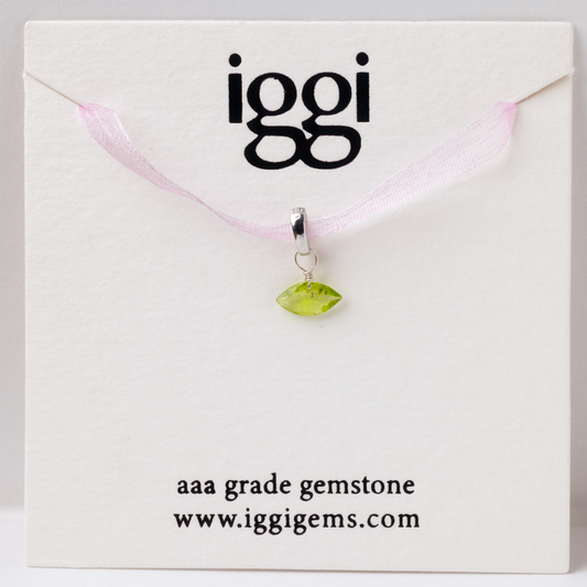Peridot Marquise Cut Sterling Silver-Filled Duet Charm