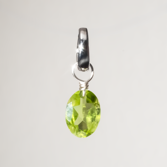 Peridot Oval Cut Sterling Silver-Filled Duet Charm