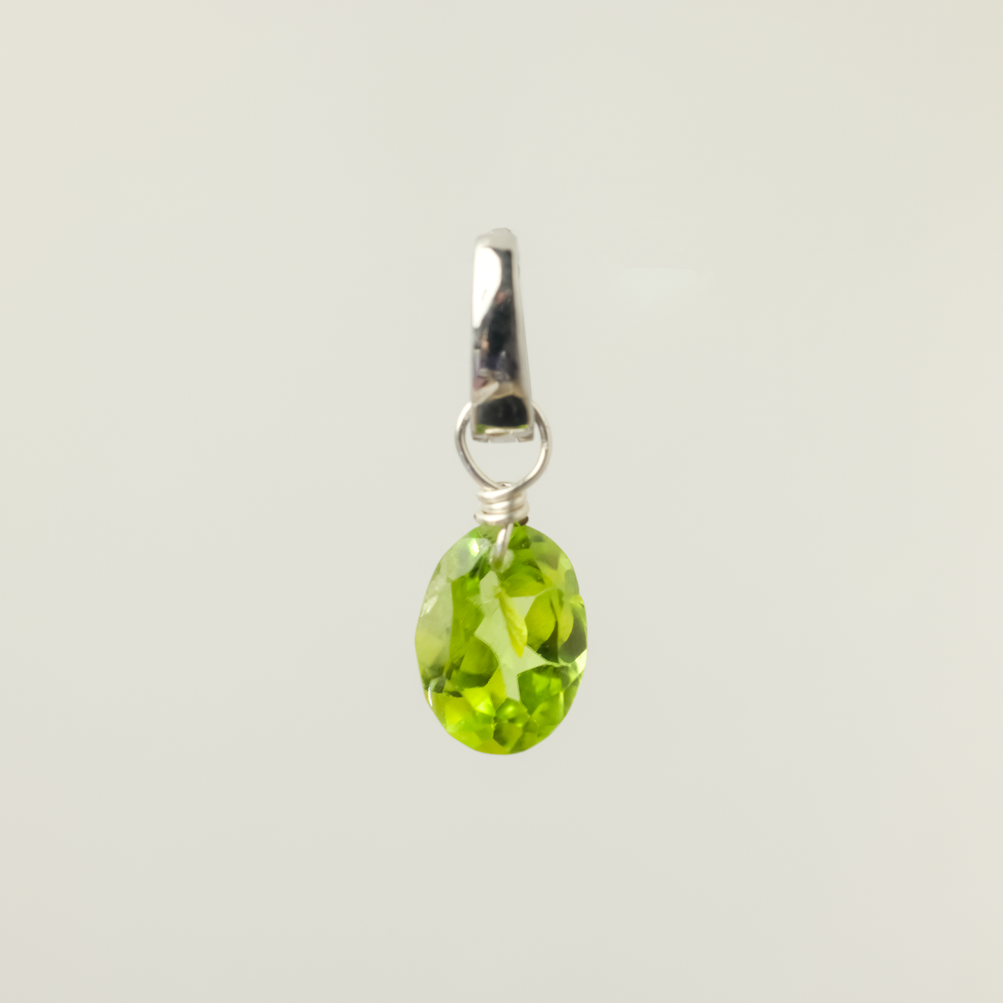 Peridot Oval Cut Sterling Silver-Filled Duet Charm