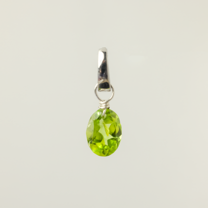 Peridot Oval Cut Sterling Silver-Filled Duet Charm
