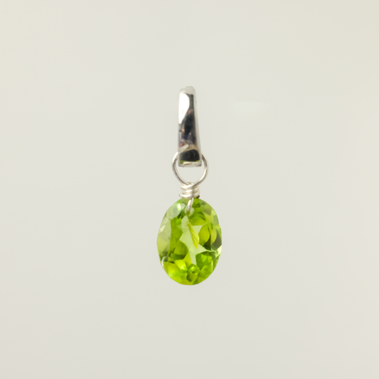 Peridot Oval Cut Sterling Silver-Filled Duet Charm