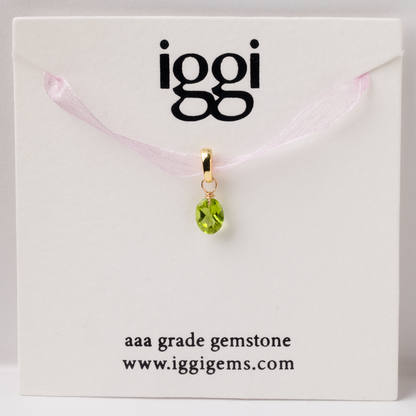 Peridot Oval Cut 14K Gold-Filled Duet Charm