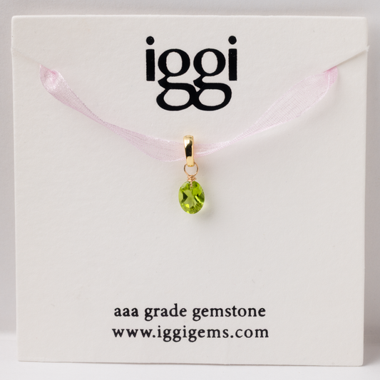 Peridot Oval Cut 14K Gold-Filled Duet Charm