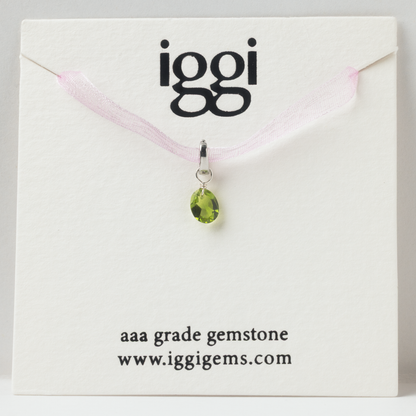 Peridot Oval Cut Sterling Silver-Filled Duet Charm